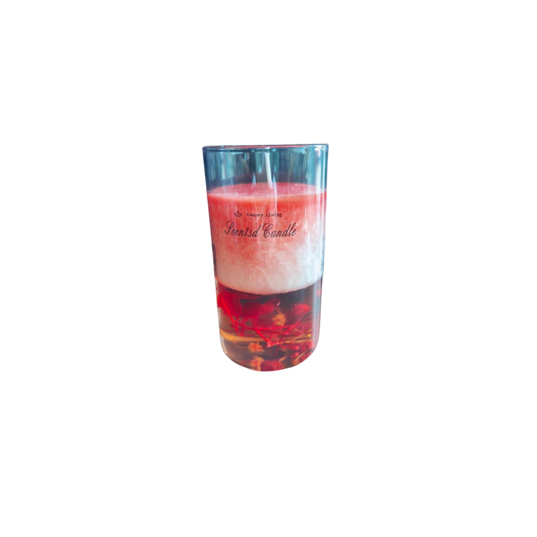 Scented Ice Flowers Candle - Red image 0